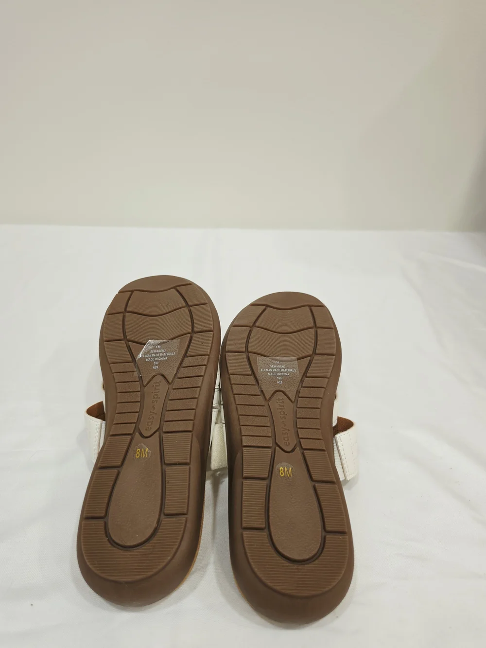 Easy Spirit White Warren Braided Slide Sandals